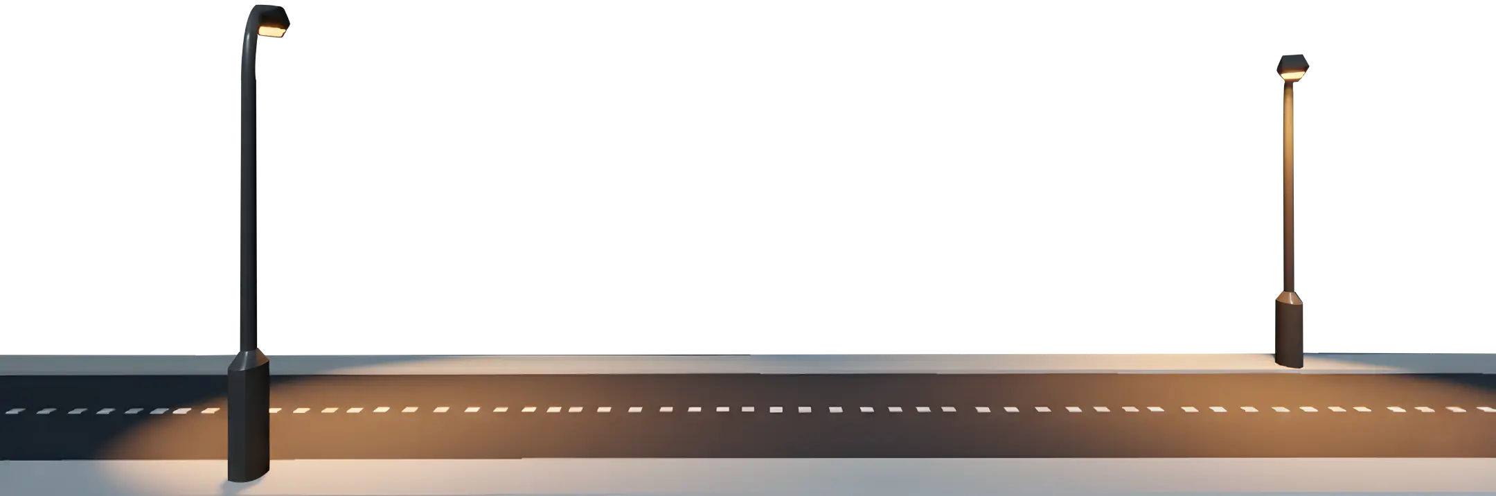 Road with a streetlight where my avatar is walking