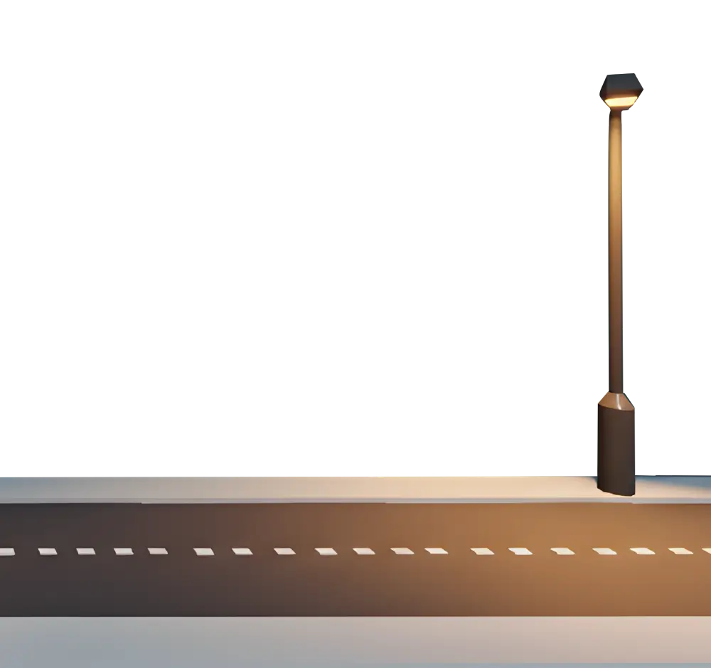 Road with a streetlight where my avatar is walking